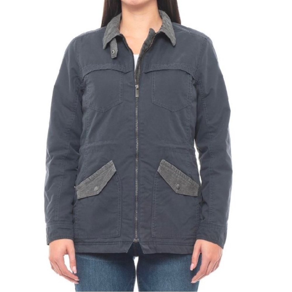 Toad & Co Corbett Canvas Jacket Size Small Chore Barn Jacket Blue Corduroy